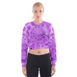 Retro Vintage Purple Rotary Dial Spiral Droste Women s Cropped Sweatshirt