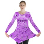 Retro Vintage Purple Rotary Dial Spiral Droste Long Sleeve Tunic 