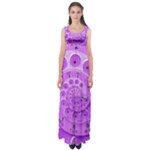 Retro Vintage Purple Rotary Dial Spiral Droste Empire Waist Maxi Dress