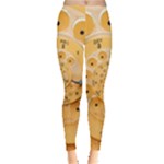 Retro Vintage Yellow Rotary Dial Spiral Droste Leggings 