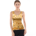 Retro Vintage Yellow Rotary Dial Spiral Droste Tank Top