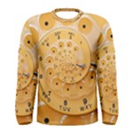 Retro Vintage Yellow Rotary Dial Spiral Droste Men s Long Sleeve Tee