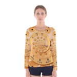 Retro Vintage Yellow Rotary Dial Spiral Droste Women s Long Sleeve Tee