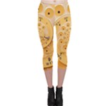 Retro Vintage Yellow Rotary Dial Spiral Droste Capri Leggings 