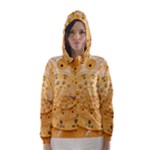 Retro Vintage Yellow Rotary Dial Spiral Droste Hooded Wind Breaker (Women)