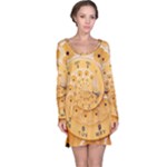 Retro Vintage Yellow Rotary Dial Spiral Droste Long Sleeve Nightdress