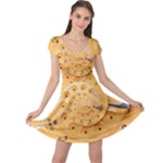 Retro Vintage Yellow Rotary Dial Spiral Droste Cap Sleeve Dress