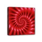 Glossy Red Spiral Fractal Mini Canvas 4  x 4  (Stretched)