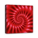 Glossy Red Spiral Fractal Mini Canvas 6  x 6  (Stretched)