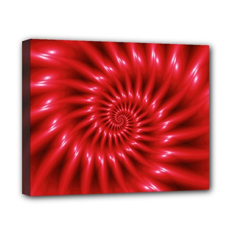 Glossy Red Spiral Fractal Canvas 10  x 8  (Stretched) from ArtsNow.com