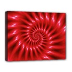 Glossy Red Spiral Fractal Canvas 14  x 11  (Stretched)