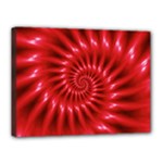 Glossy Red Spiral Fractal Canvas 16  x 12  (Stretched)