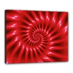 Glossy Red Spiral Fractal Canvas 20  x 16  (Stretched)