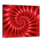 Glossy Red Spiral Fractal Canvas 24  x 20  (Stretched)