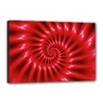 Glossy Red Spiral Fractal Canvas 18  x 12  (Stretched)