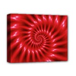 Glossy Red Spiral Fractal Deluxe Canvas 14  x 11  (Stretched)