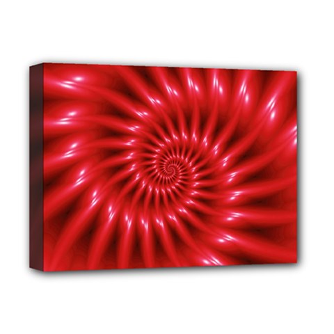 Glossy Red Spiral Fractal Deluxe Canvas 16  x 12  (Stretched)  from ArtsNow.com