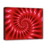 Glossy Red Spiral Fractal Deluxe Canvas 20  x 16  (Stretched)