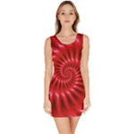 Glossy Red Spiral Fractal Bodycon Dress