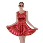 Glossy Red Spiral Fractal Skater Dress