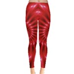 Glossy Red Spiral Fractal Leggings 