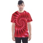 Glossy Red Spiral Fractal Men s Sport Mesh Tee