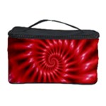 Glossy Red Spiral Fractal Cosmetic Storage Case