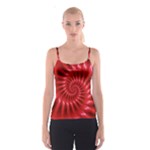 Glossy Red Spiral Fractal Spaghetti Strap Top