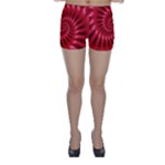 Glossy Red Spiral Fractal Skinny Shorts