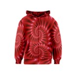 Glossy Red Spiral Fractal Kids  Zipper Hoodie