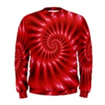 Glossy Red Spiral Fractal Men s Sweatshirt