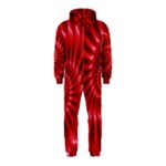 Glossy Red Spiral Fractal Hooded Jumpsuit (Kids)