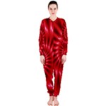 Glossy Red Spiral Fractal OnePiece Jumpsuit (Ladies)