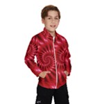 Glossy Red Spiral Fractal Wind Breaker (Kids)