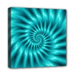 Glossy Turquoise Spiral Fractal  Mini Canvas 8  x 8  (Stretched)