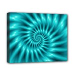 Glossy Turquoise Spiral Fractal  Canvas 10  x 8  (Stretched)