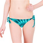 Glossy Turquoise Spiral Fractal  Bikini Bottom