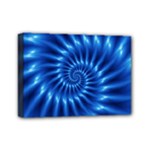 Glossy Electric Blue Spiral Fractal  Mini Canvas 7  x 5  (Stretched)