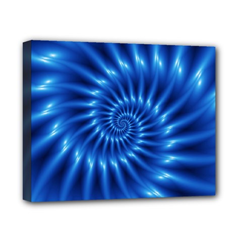 Glossy Electric Blue Spiral Fractal  Canvas 10  x 8  (Stretched) from ArtsNow.com