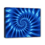 Glossy Electric Blue Spiral Fractal  Canvas 10  x 8  (Stretched)