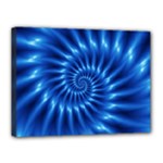 Glossy Electric Blue Spiral Fractal  Canvas 16  x 12  (Stretched)