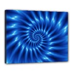 Glossy Electric Blue Spiral Fractal  Canvas 20  x 16  (Stretched)