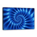 Glossy Electric Blue Spiral Fractal  Canvas 18  x 12  (Stretched)