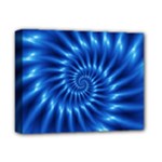 Glossy Electric Blue Spiral Fractal  Deluxe Canvas 14  x 11  (Stretched)