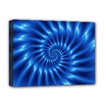 Glossy Electric Blue Spiral Fractal  Deluxe Canvas 16  x 12  (Stretched) 