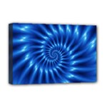 Glossy Electric Blue Spiral Fractal  Deluxe Canvas 18  x 12  (Stretched)