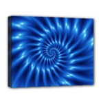 Glossy Electric Blue Spiral Fractal  Deluxe Canvas 20  x 16  (Stretched)