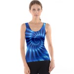 Glossy Electric Blue Spiral Fractal  Tank Top