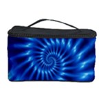 Glossy Electric Blue Spiral Fractal  Cosmetic Storage Case