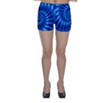 Glossy Electric Blue Spiral Fractal  Skinny Shorts